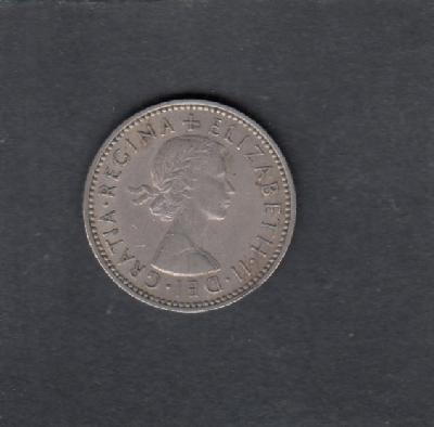 Beschrijving: 1 Shilling  ELIZABETH II